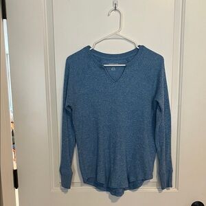 American Eagle Outfitters Textured Blue Knit Top